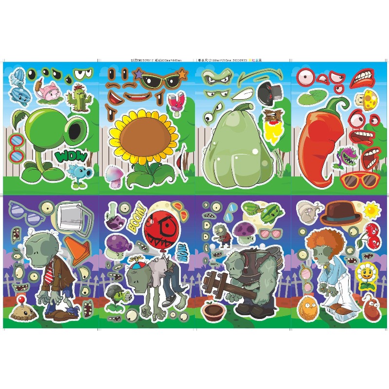 Stiker Puzzle Anime Kartun Luc - Plant Parent Vs Planta ulasan dan harga