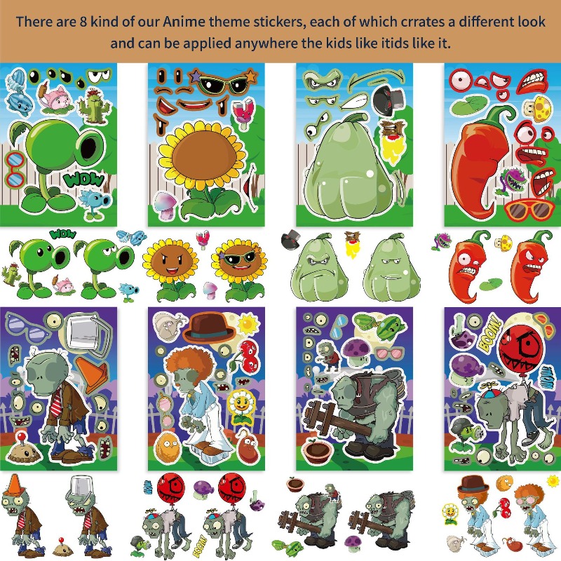 Stiker Puzzle Anime Kartun Luc - Plant Parent Vs Planta ulasan dan harga