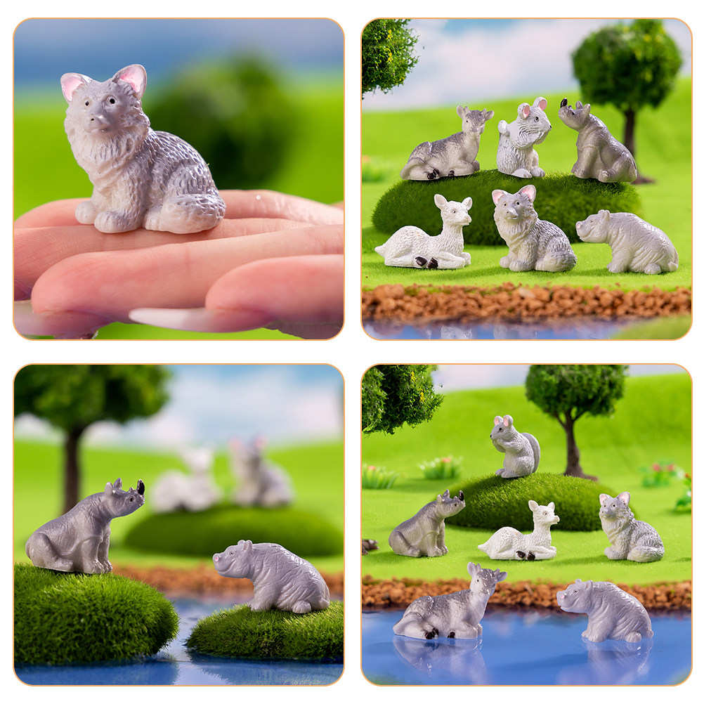 1Set Patung Hewan Resin Kecil  - Succulent Arrangement Mini ulasan dan harga